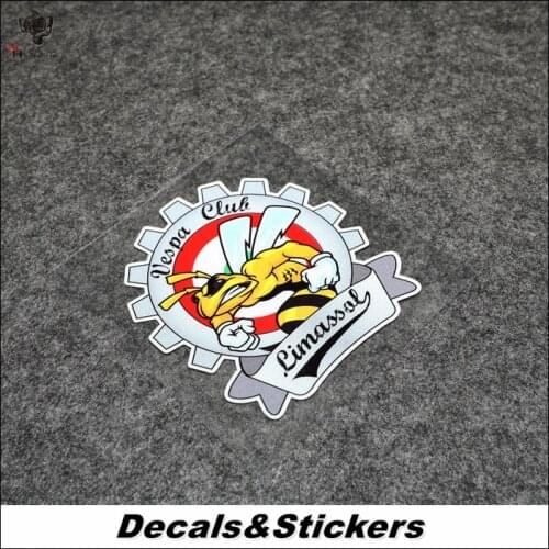 NO.L320 Vespa Club Bee Limassol Badge 3M Reflective Modified Stickers Waterproof Decals Racing Motorcycle Scratches Cover