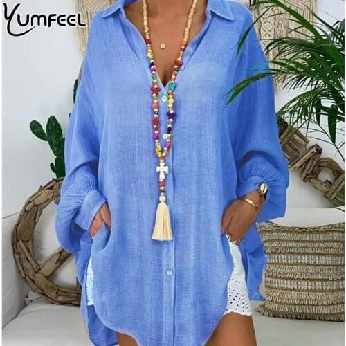 Yumfeel New Bohemian Long Cross Necklace Handmade Beaded Jewelry Women Necklace