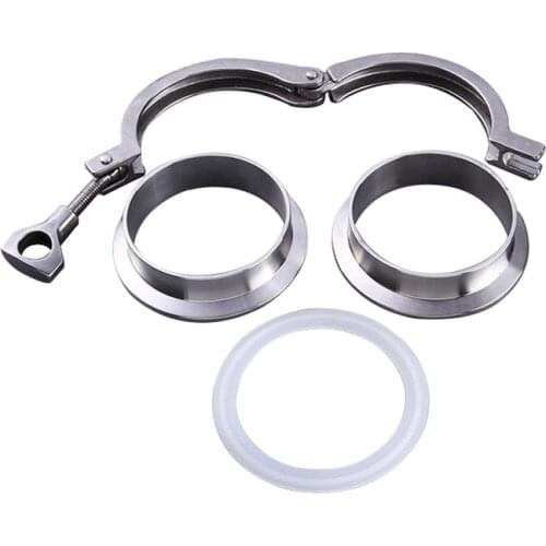 19mm-51mm Sanitary Food Grade Clamp Joint Cover Stainless Steel Quick Opening Set Silicone Pad 4-piece Set