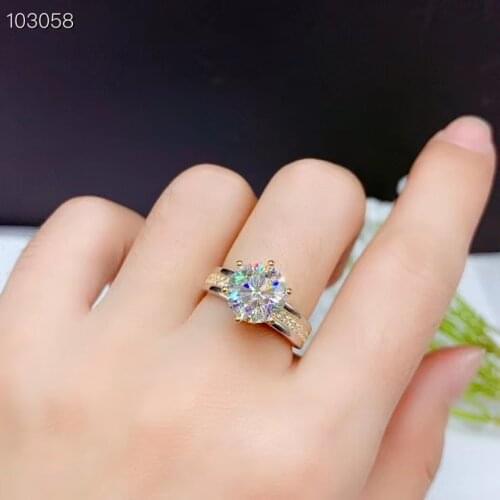 Crackling moissanite ring for women jewelry engagement ring for wedding real 925 sterling silver 8*8mm size gem birthday gift