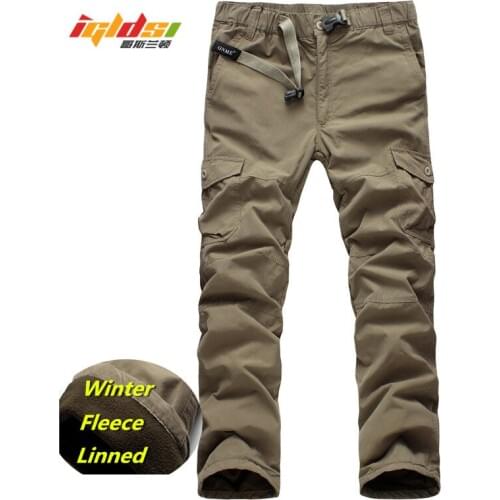 Winter Double Layer Thick Men Cargo Pants Casual Warm Baggy Cotton Trousers For Mens Military Camouflage Tactical Pants M-3XL