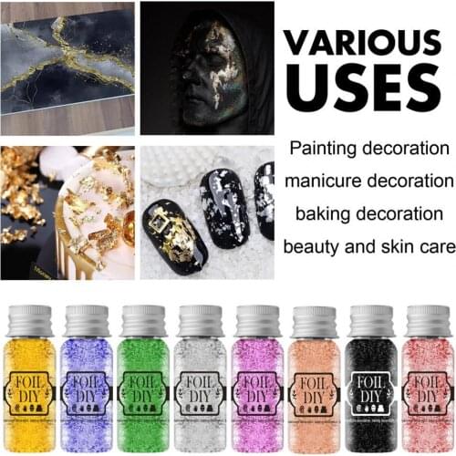 Gold Foils Gorgeous Nails Glitter Flakes Paillette Chip Aluminum Nail Design Shinny Nail Art Decoration Accessories