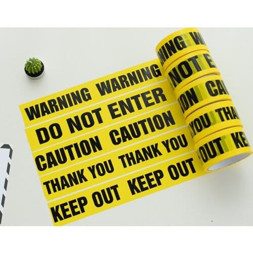 1 Roll 48mm*25m Opp Warning Tape Danger Caution Barrier Remind Work Safety Adhesive Tapes DIY Sticker For Mall Store School