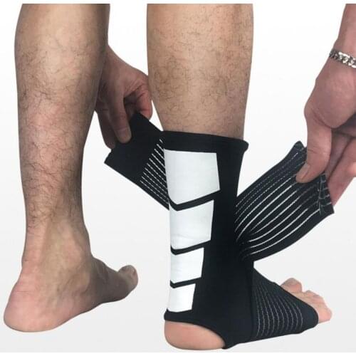 1PC 3D Pressurized Ankle Support Basketball Volleyball Sports Gym Badminton Ankle Brace Protector with Strap Belt Elastic New 7