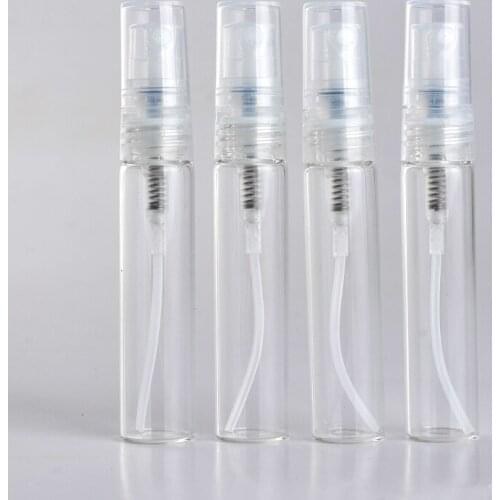 100Pieces/Lot 5ML Mini Portable Transparent Glass Perfume Bottle With Spray&Empty Parfum Cosmetic Case With Atomizer For Travel