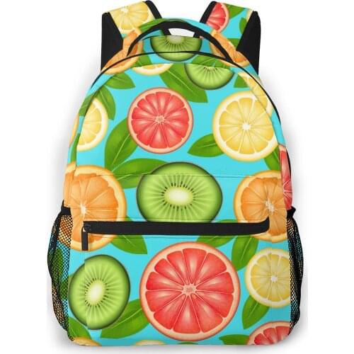 2021 Backpack Women Shoulder Bag Fruit Citrus And Kiwi Fashion School Bag For Teenage Girl Backpacks Travel Bag
