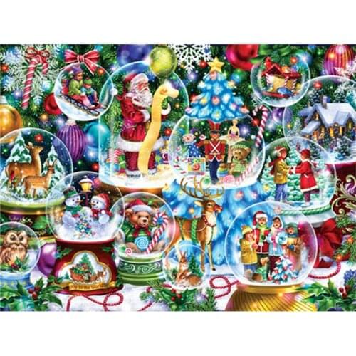 Diy 5d Full Diamond Painting Embroidery Square Round Dirll Santa Claus Crystal Ball Mosaic Furniture Decoration Handmade Hobby