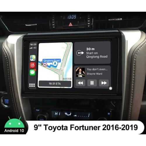 Car Radio 9 Inch Android 10 4+64G Autoradio GPS Naviagtion Wifi Car Multimedia Player Head Unit For Toyota Fortuner 2016-2019