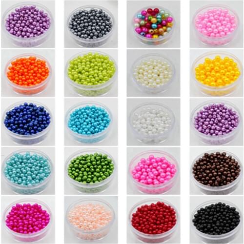 Free Shipping 4mm 500pcs 23colors, ABS Imitation Pearl Round Plastic Beads, Making Jewelry Diy Beads, Jewelry Handmade Necklace