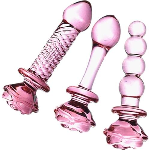 Crystal glass female masturbation anal plug couple passion pull bead climax anal plug dildos sex adult supplies