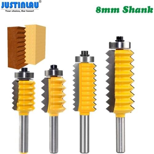 JUSTINLAU 8mm Shank Finger Joint Glue Milling Cutter Raised panel V joint Router Bits for Wood Tenon Woodwork Cone Tenoning Bit