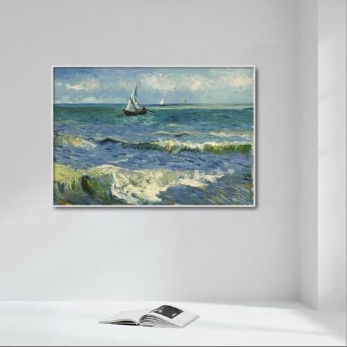 Vincent Van Gogh Famous Artist Sea Landscape Oil Canvas Poster Print Impressionism Big Wall Picture Home Decor Painting