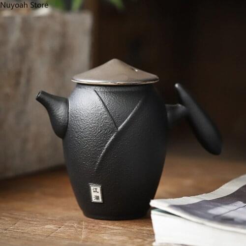 Retro Style Creative Stoneware Teapot Gilt Iron Glaze Craft Teapot Household Tea Set Teapot Living Room Drinking Utensils