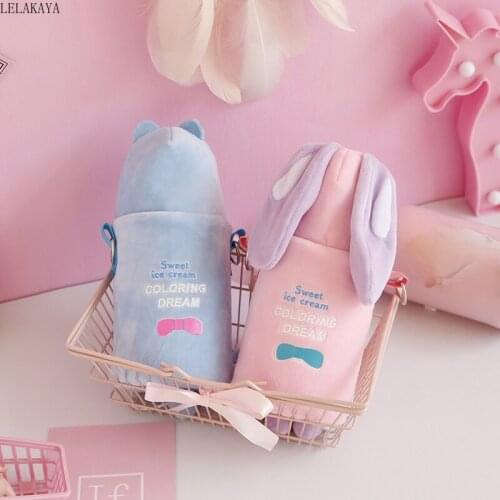 500ml Cute Animal Dinosaur Rabbit Feeding Cup With Straw Mug Kid Cartoon Pink Moon Stainless Steel Thermos Bottle Vacuum Flask