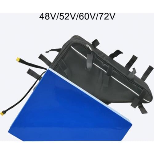 48v lithium ebike battery pack 1000w 2000w 3000w 52v 60v 72v 20ah 30ah lithium ion triangle battery bafang