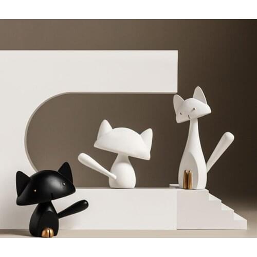 Cute Cat Figures Car Office Home Ornaments Dolls Cartoon Decorations Auto Interior Accessories