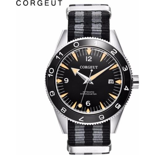 Fashion Nylon Strap The Mens' Sport Watches Ceramic Bezel Sapphire Crystal Luminous Automatic Watch Man Clock Relogio Masculino