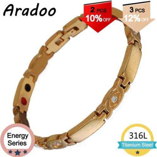 ARADOO Magnetic Health Energy Anti-Radiation Strengthen Immunity Maintains Slimness Improves Skin Quality Bracelet