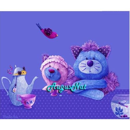 Cartoon diamond painting embroidery bear wall art home room decor crystal painting diamond dotz kit children toy mosaic pictures