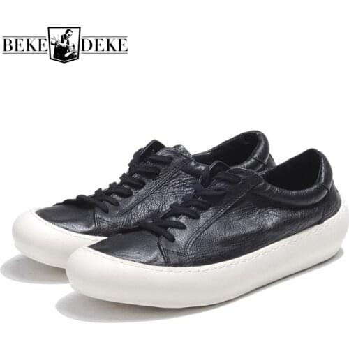 2021 High Quality Mens Casual Shoes Fashion Breathable Genuine Leather Man Footwear Korean Round Toe Lace Up Sapatillas Hombre