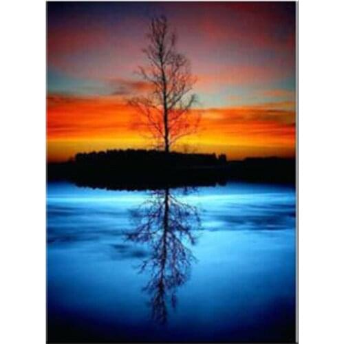 5D DIY Diamond Painting Landscape Sunset Sea Kit Full Drill Square Embroidery Mosaic Art Picture of Rhinestones Home Decor Gift