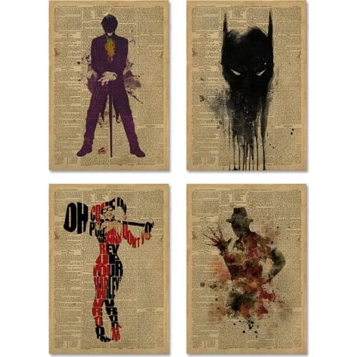 Marvel Vintage Classic Movie Batman Newspaper Poster Abstract Watercolor Comics Home Decor Wall Art Picture Home Decor Cuadros