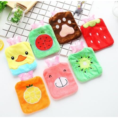 New Cartoon Warm Hot Water Bottle Mini Portable Plush Washable Water Injection Safety Explosion-proof Warm Hands Bag Handwarmer