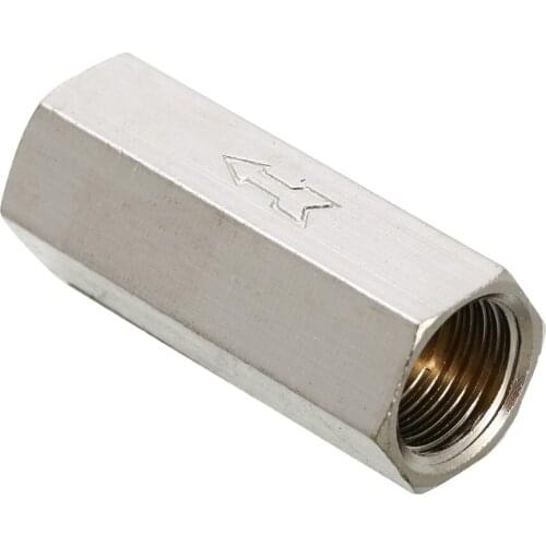 1/4" BSPP Female Full Ports Air Check Valve One Way Non Return Nickel-Plated Brass Valve
