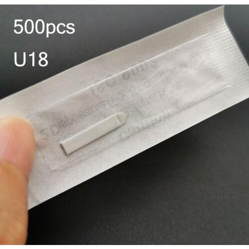 Wholesale 0.2mm 500pcs Microblading Needle U12 14 16 18 Pin Lamina Tebori Microblading 18 U Shape Flat Permanent Makeup Supplies