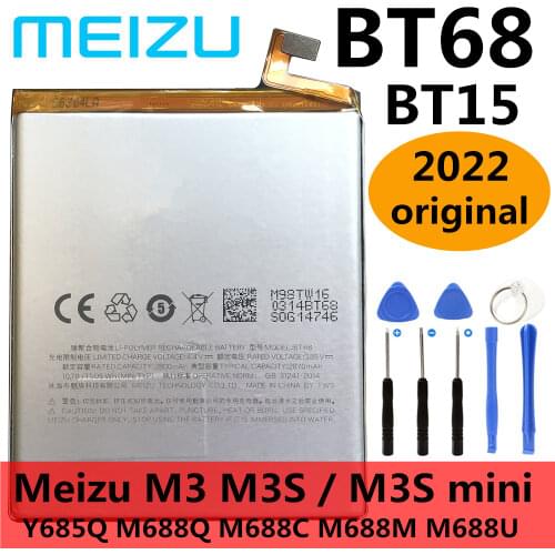 New High Quality BT15 BT68 Battery For Meizu M3 M3S / M3S mini Y685Q M688Q M688C M688M M688U Phone Batteries