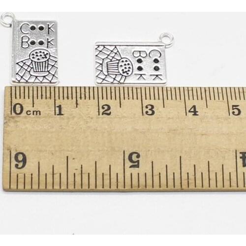 10PCS charm cook book ancient silver DIY handmade jewelry accessories pendant