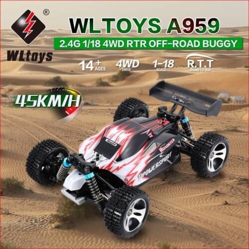 RC Car WLtoys A959 A959-B 2.4G 1/18 Scale Remote Control Off-road Racing Car High Speed Stunt SUV Toy Gift For Boy RC Mini Car