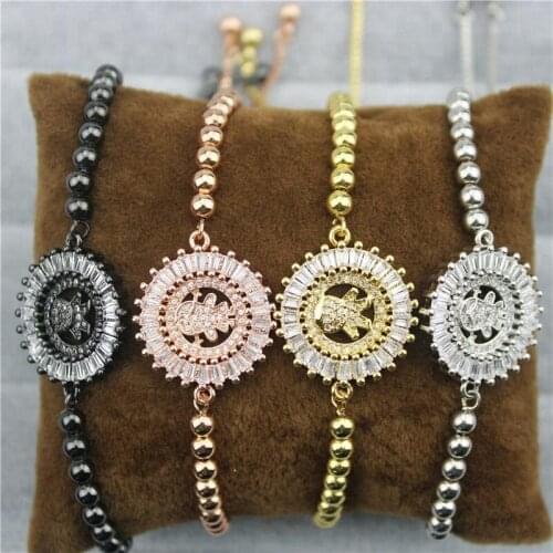 Adjustable 10pcs/lot Delicate cz connector bracelet, high quality micro zircon pave charm,fashion jewelry
