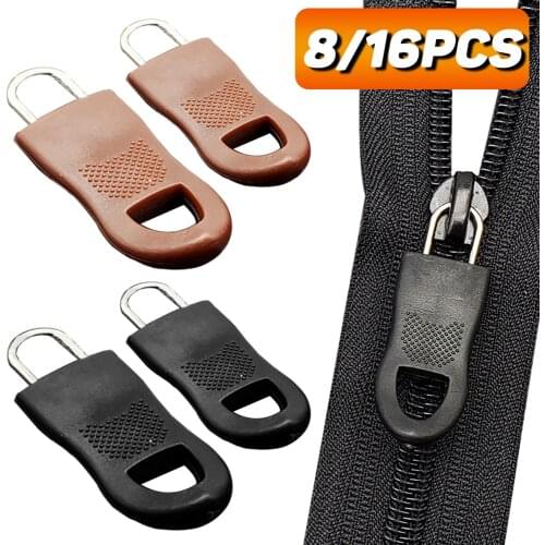 Detachable Metal Zipper Pull Zipper Repair Kit Tags Zip Fixer for Clothes Black Zipper Puller Slider for Home Bag Suitcase Cloth