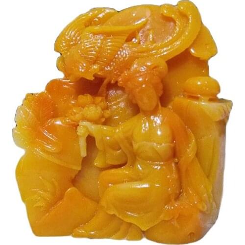 Shoushan stone carving Phoenix and peony ornaments Home Furnishing Feng Shui stone handicraft lovers birthday