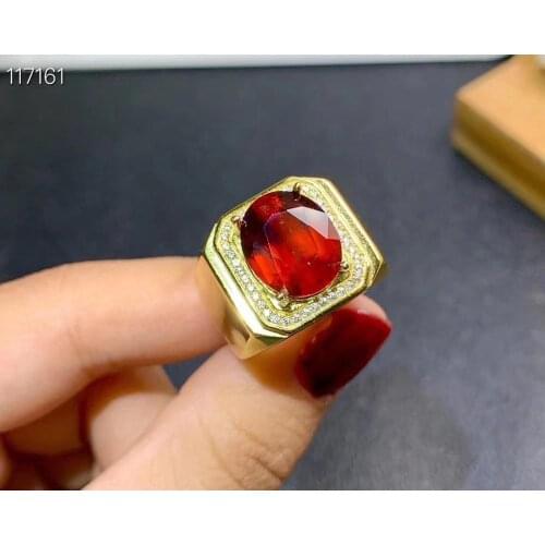 Luxury style new mascular man ring big size Fenda gem ring natural real gem 925 sterling silver gold plated party gift