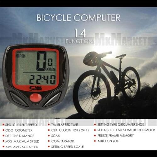 Cycling Bike Bicycle Cycle Computer Odometer Speedometer Waterproof LCD SunDing