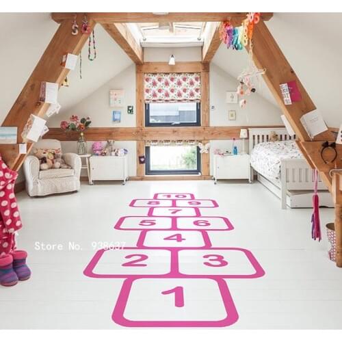 Hopscotch Vinyl Floor Sticker For Kids Room Removable Home Decoration Game Room Custom Color Available Floor Art Decals ZA863