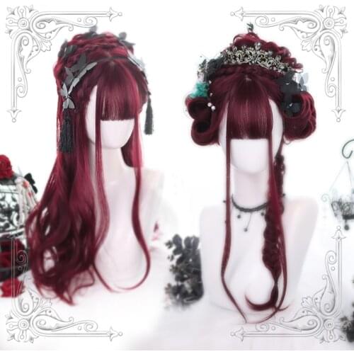 High Quality Harajuku Soft Girl Lolita Hair End Layered Of Sense Long Curly Wig