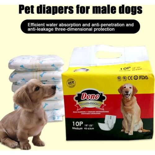 12PCS/Bag Pet Dog Diapers Male Dog Soft Disposable Dog Diapers Outdoor Travel Super Absorbent Leak-proof Diapers Wraps