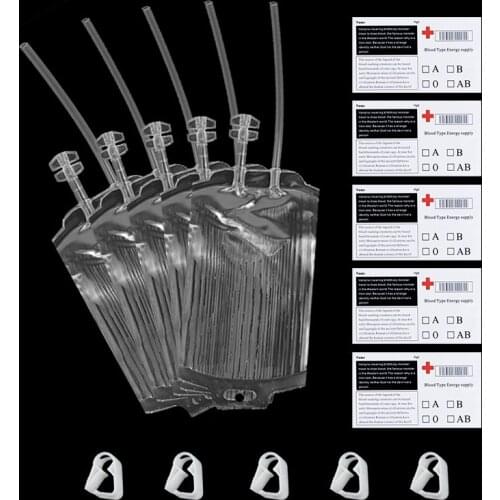 3pcs 400ml halloween cosplay Food Grade PVC Reusable drink Blood Energy bags Vampire container bag Props Halloween Decoration