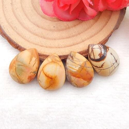 4 Pcs Multi-Color Picasso Jasper Cabochon beads Set For Earring Pendant Making,18x13x5mm,8g