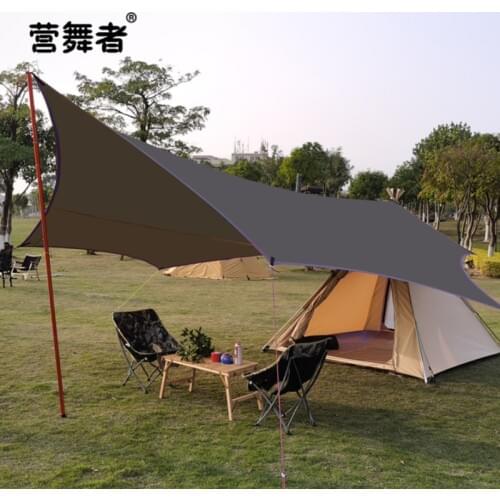 5.1*5.1m 4.1*4m Octagonal outdoor camping polyester cotton canopy tent camping awning anti-UV shelter