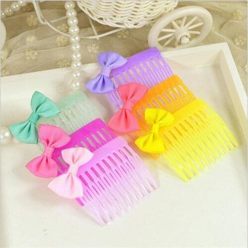 Fashion Row Hairpin Bow Hair Comb Girl Jewelry Brush Clip Resin Accessory Bows Styling Tool Children Wedding Bridal Accessories