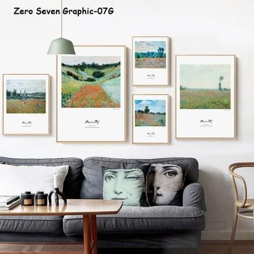 Monet Abstract Vintage Oil Painting Poppy Field Canvas Painting Posters And Prints Living Room Wall Art Pictures Home Decoration