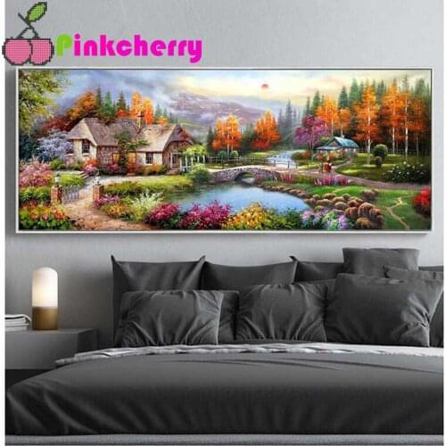 Large size diamond embroidery house 5d diamond painting full square/round drill dream life diamond mosaic village landscape k519