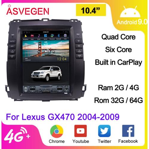 PX3 10.4 Android 7.1 Car Multimedia Player For Lexus GX470 2004-2009 Ram 2G 32G GPS Navigation Radio Auto Car Stereo