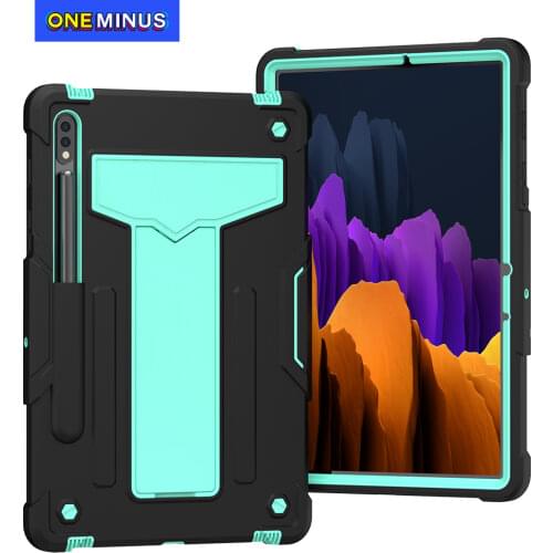 For Samsung Galaxy Tab S7 Case T870 S6 Lite Shock Absorbent Dual Layer Silicone Hard PC Bumper Protective Tablet Cover Pad Funda