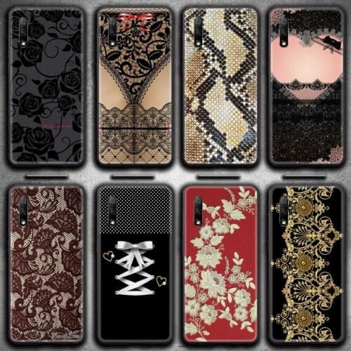 TOPCASHOP Love Lace Flower Phone Case For Huawei Nova 6se 7 7pro 7se honor 7A 8A 7C 9C Play