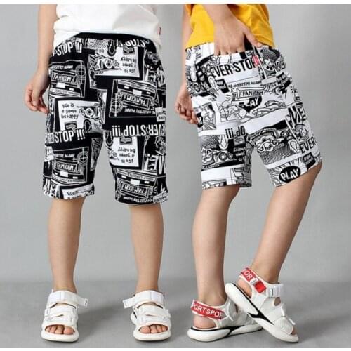 Children Pants Summer Boy Shorts Cotton Print Sport Beach Pants For Boys Childrens Five-point Pants Casual Shorts For Boys